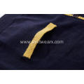 Boy's Knitted Contrast Color Logo Embroidery Pocket Cardigan